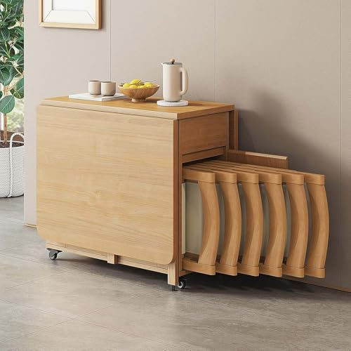 Mesas de Comedor Mesa de Comedor Plegable de Madera Extensible con 6 sillas fácil de Mover Ideal for Cocina Comedor Sala de Estar y Restaurante,1,1.4m