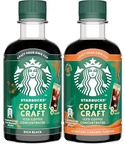 STARBUCKS® Rich Black and Signature Caramel Flavour Bundle Iced Coffee Concentrated 2x260ml