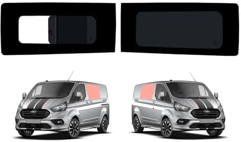 Van Opening Passenger + Fixed Driver Side Windows Designed for Ford Transit Custom (2013-2023) - Camper Conversion Safety Tempered Privacy Glass Window