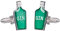 Green Gin Bottle Cufflinks Presented in Onyx Art London Cufflink Gift Box