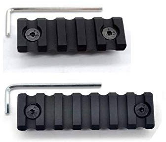 2-Pack Trirock Universal 5 Slots(2.2 Inch) & 7 Slots(2.95 Inch) Picatinny Rail Section with dual Interface Compatible of Both KeyMod &M handguard Rail System- Black