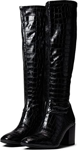 Franco Sarto Stivali da donna Tribute al ginocchio, Ecopelle Crocco Nero, 39 EU