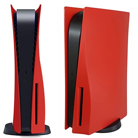 Disc Edition Face Plates Cover Skins Shell Panels for PS5 Console, Accessories for Playstation 5 Protective Shell Replacement Faceplate (Red)