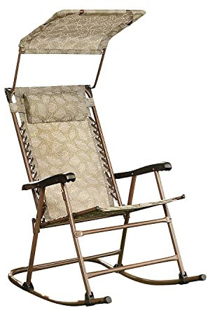 Coopers of Stortford Floral Print Rocking Garden Chair With Shade (Brown)