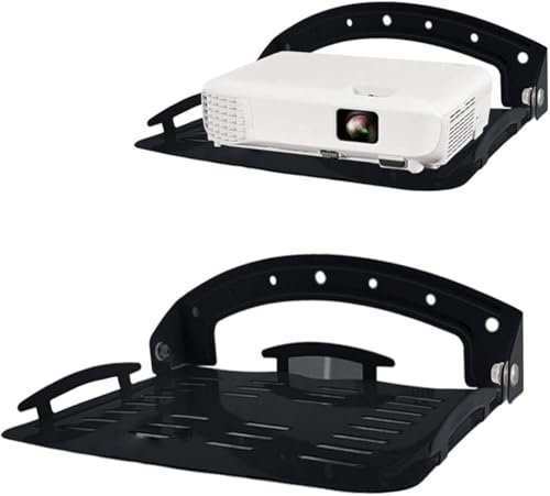 UineHiot Projector Wall Mount, Floating Shelf, 90-Degree Foldable, 8.8lbs Capacity, Compatible with Projectors, Routers, DVD Players & More