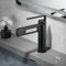 SHUNLI Robinet Salle de Bain Design Créatif Moderne, Robinet de Lavabo Noir, Mitigeur Salle de Bain Robinetterie Lavabo Monotrou, Laiton