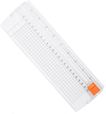Small Paper Cutter for Cardstock, Mini Paper Trimmer with Foldable Ruler, Portable Guillotine Paper Cutter for Craft A4 A5 Photo Label Card Scrapbook Cutting Tools