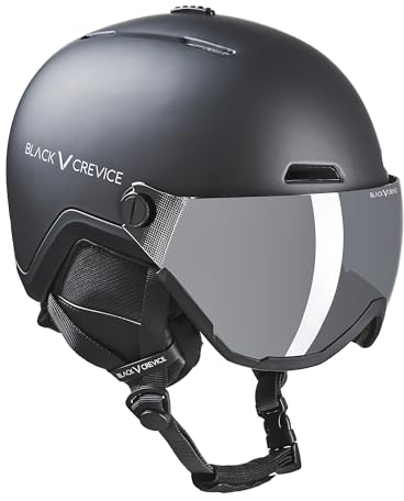 Black Crevice Skihelm Davos mit Visier, schwarz, M (56-58 cm)