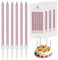 LFBEST 24Pcs Birthday Candles for Cakes, Long Birthday Candles for Cake with Holders Birthday Cake Candles for Birthday Wedding Baby Shower Girls Party Decoration(Rose Gold)