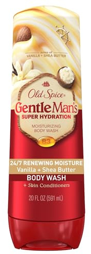Old Spice Body Wash GentleMan’s Super Hydration for Men, 24/7 Renewing Moisture, Gentle on Skin with Skin Conditioners, Vanilla + Shea Butter Scent, 20 oz