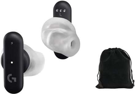 Logitech G FITS True Wireless Gaming Earbuds, LIGHTSPEED + Bluetooth, ajuste moldeado personalizado, micrófonos de formación de haz dual, cancelación de ruido, batería de 22 horas, PC, Mac, PS5, PS4,