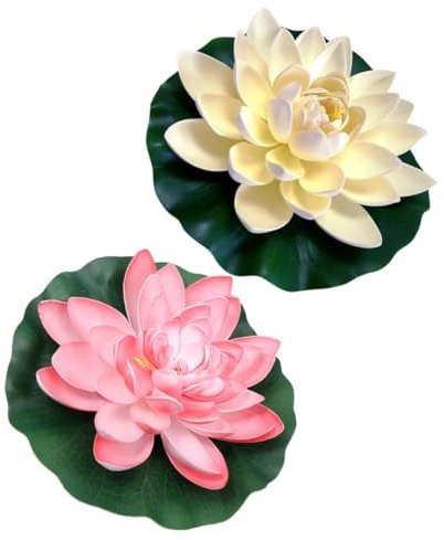 MILISTEN 2st Künstlicher Lotus Künstliche Poolblumen Lotus-Ornamente Simulation Schwimmende Anlage Künstliche Pflanzen Simulationsteichanlage Schwimmende Teichverzierungen Eva-Schaum