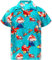 King Kameha Funky-Hawaii-Hemd, Weihnachten, Herren, Kurzarm, Chistmas-Space-Santa, Türkis, 6XL