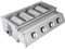 Barbecue a gas, 4 bruciatori, barbecue da tavolo, altezza regolabile 0-7 cm, accensione elettronica, in acciaio inox, per campeggio, feste