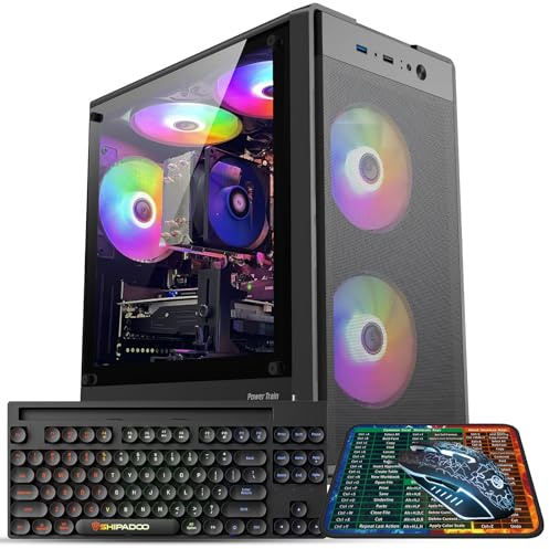 Kroteaup Prebuilt Gaming PC Desktop, RTX 2060 6GB, 16GB DDR4 RAM, 512GB SSD | AMD R5 5500 up to 4.2GHz,Gaming Computer Tower for Streaming,Video Editing,Home,School,RGB Fan,WiFi 6,4K DP,HDMI,Win11 Home