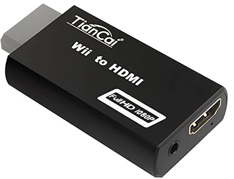 Tihokile Convertidor Wii a HDMI con Puerto de Salida de Audio de 3.5 mm, Soporte 720P / 1080P, para Televisores Monitores Proyectores Full HD