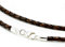 Antique Brown Leather Necklace with Sterling Silver Ends and Clasp-Genuine Braided Leather 16 - 30 Cord (18)