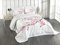 ABAKUHAUS asiatisch Tagesdecke Set, Japanischer Kirschzweig, Set mit Kissenbezügen Feste Farben, für Doppelbetten 220 x 220 cm, Weiß und Rosa