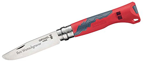OPINEL Kindermesser, Outdoor JUNIOR N° 7 (rot, mit Namensgravur, N° 07)