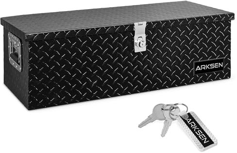 ARKSEN 30 Inch Heavy Duty Aluminum Truck Pick Up Tool Box TruckBed Trailer RV Storage Organizer Lock with keys, Black