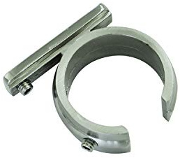 Gardinia Ring-Adapter für Universal-Träger für Gardinenstangen mit Ø 16 mm, 2 Stück, Serie Memphis, Metall, Edelstahl-Optik