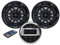 PIMAR Kit stereo con casse nere 150 WATT + telecomando presa usb radio bluetooth accessori barca gommone nautica (2 CASSE)