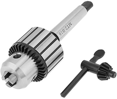 Key Type Drill Chuck, 1-13mm MT2 Lathe Stainless Steel Electric Drill Chuck Rotary Tool Arbor Lathe Self Tighten Taper Shank Wrench Bench Drill Chuck