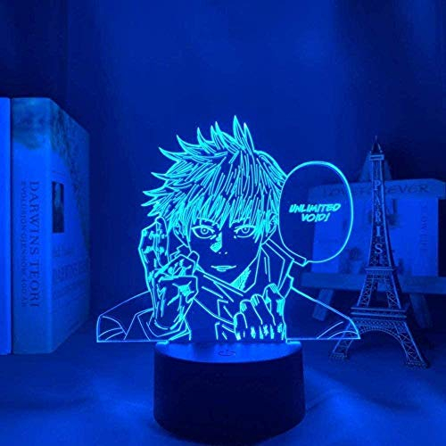 YGQersh Anime Jujutsu Kaisen Lampada Satoru Gojo Led Night Light per Camera Da Letto Decor Regalo di Compleanno Satoru Gojo Luce Jujutsu Kaisen Premio