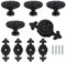 MengH-SHOP Cabinet Knob Round Door Knobs Vintage Ceramic Pull Handle with Screws for Cabinet Wardrobe Drawer Cupboard 5 Pcs Black