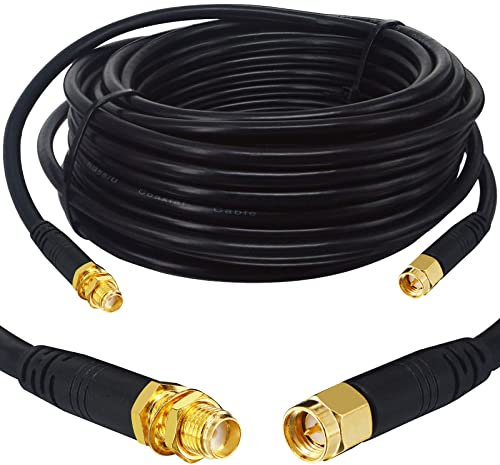 Boobrie 10M SuperFlex Cavo Coassiale RG58 Aggiornato SMA Maschio Femmina Cavo SMA Maschio a SMA Femmina Prolunga Cavo coassiale SMA a bassa perdita per Router WiFi 3G 4G LTE Antenna WiFi (Non per TV)