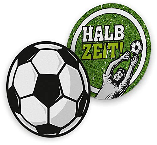 itenga 40x Bierdeckel Untersetzer Fußball Tischdeko runde Bierdeckel aus Pappe