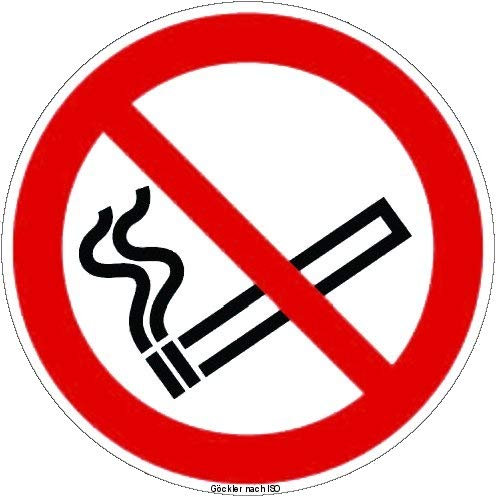 Brandengel® Hochwertiges Schild Rauchen Verboten Symbol Schild Folie selbstklebend 200 x 200 mm + UV Schutz Warnzeichen auch f.Außen Verbotszeichen Rauchen Nicht erlaub Zigaretten nicht ISO 7010 /P002