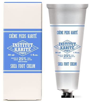Institut Karite Paris, Shea Foot Cream 30 mL Milk | Foot Cream Tube in Box 25% Shea Foot Cream | Made in France Hand & Body Cream Milk Fragrance