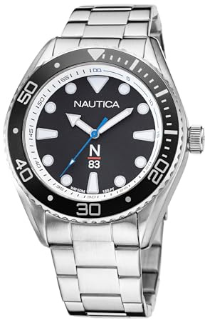 Nautica Analoge Herrenuhr Quarz mit Edelstahlarmband NAPFWF117