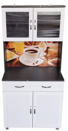 HTI-Living Küchenbuffet 1 Schublade Blanca Bistro Küchenschrank Hochschrank Grau Weiß
