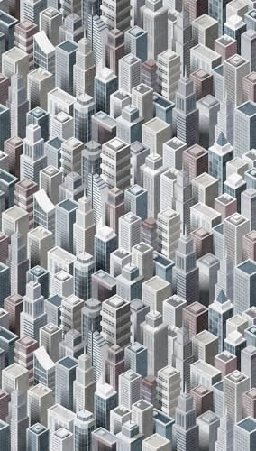 A.S. Création Livingwalls Fototapete 3D Stadt Skyline Grau 382501 The Wall 1,59 m x 2,80 m Wohnzimmer Schlafzimmer Küche Flur Esszimmer Büro