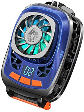 Handy Kühler Gaming Phone Cooler für PUBG Mobile Game, Halbleiter-Radiator Schnelle Kühlung, Leiser Lüfter mit 1/4-20 UNC Gewindebodenloch für iPhone/Android Mobile Spiele und Live-Streaming, Orange
