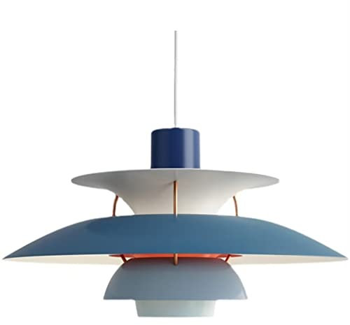 WQCSH Pendelleuchte Kreativer Moderner Minimalistischer Einfachheit Kronleuchter Dänemark Design Hängeleuchte Für Esszimmer Wohnzimmer Küche Restaurant lagern Kaffee Büro Schmücken 30CM-(Blau)