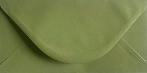 DL (110mm x 220mm) Coloured Envelopes for Greetings Cards Party Invitations & Craft - Pack of 30 (Olive Green)