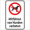 Indigos UG Aufkleber Mitführen von Hunden verboten - 200x150 mm - Hotel, Firma, Schutz, Kita, Arzt, Praxis, Wohnung - Sicherheit - Warnung