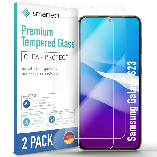 smartect Cristal Templado [2 Piezas, Clear] para Samsung Galaxy S23, Protector de Pantalla HD Antiarañazos, Sin Burbujas, Dureza 9H, 0.3mm Ultra Transparente, Ultra Resistente