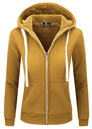 GEEK LIGHTING Felpa Donna con Cappuccio Foderata in Pile Calda Giacca Invernale con Zip Felpa Pile Donna Teddy Hoodie con Cerniera Sweatshirt Inverno Autunno S-2XL