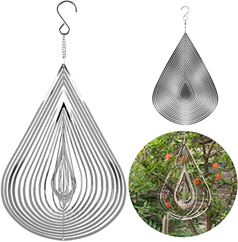 Wasser Tropfen Wind Chime Garten Ornament Dekor 360 Grad Spinner Hängende Zeichen Baum Anhänger Suncatcher Metall Kunst Handwerk Für Home Schlafzimmer Fenster Korridor Yard Dekoration Innen