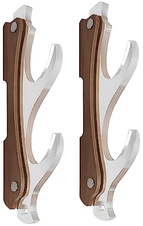 SEEMINESALE 2-Tier Wandhalterung Schwerthalter,Acryl Waffenständer für Samuraischwert,Tanto,langes Schwert,Rapier,Cosplay Klinge,Lichtschwertmodische und robuste Schwerthalterung(Braun)
