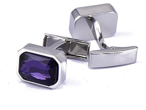YAHOYA Schmuckhemd Hochzeit Manschettenknöpfe für Herren Marke Lila Kristall Manschettenknopf Großhandel Mode Knopf Hohe Qualität Gäste