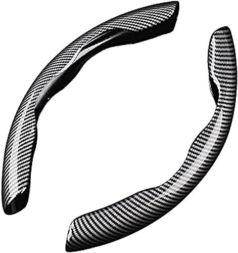 LVTFCO Auto Lenkradbezug für V-W Golf/Golf GTI/ID.4 X/T-Cross, Kohlefaser Lenkradhülle Segmentierter LenkradhüLlen Anti-Rutsch Wrap Lenkradabdeckung Innenausstattung Zubehör,A/Black
