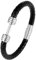 Joielavie Herren-Armband Hantel Fitness Sport magnetisch gewebt Leder Edelstahl Schmuck handgefertigt, Edelstahl