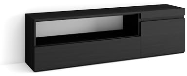 Skraut Home | Meuble TV | Banc Télé | Grand Espace de Rangement | 150x45x35cm | pour Les TV jusqu'à 65 | Meubles de Salon | Style Moderne | Noirs