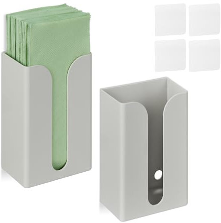 Relaxdays Papierspender 2er Set, Wand, Papiertaschentuchbox, Kosmetiktuchspender, HBT: 19x13x8 cm, Bad, Kunststoff, grau