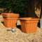 Wham 4x 40cm Vista Plastic Planter, Square Garden Plant Pot, Medium Floor Pot (40cm, 25L, Pack of 4) Indoor/Outdoor, Made in UK (Terracotta)